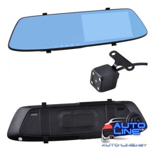 Автомобильный видеорегистратор-зеркало L-1001C+ выносная камера, 5, 1080P Full HD (L-1001C)
